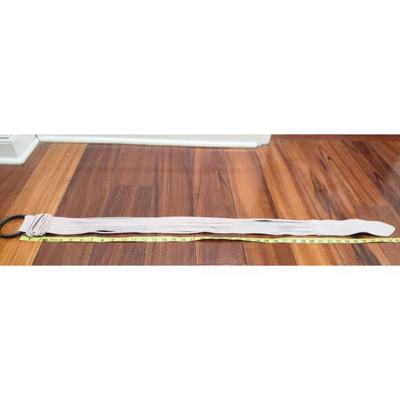 Sisley Suede Fringe Wrap Belt Women’s Adjustable Tan Leather O-Ring Boho Belt 39 - Picture 9 of 12